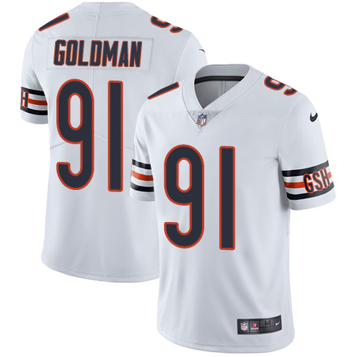 Nike Bears #91 Eddie Goldman White Men's Stitched NFL Vapor Untouchable Limited Jersey - Click Image to Close